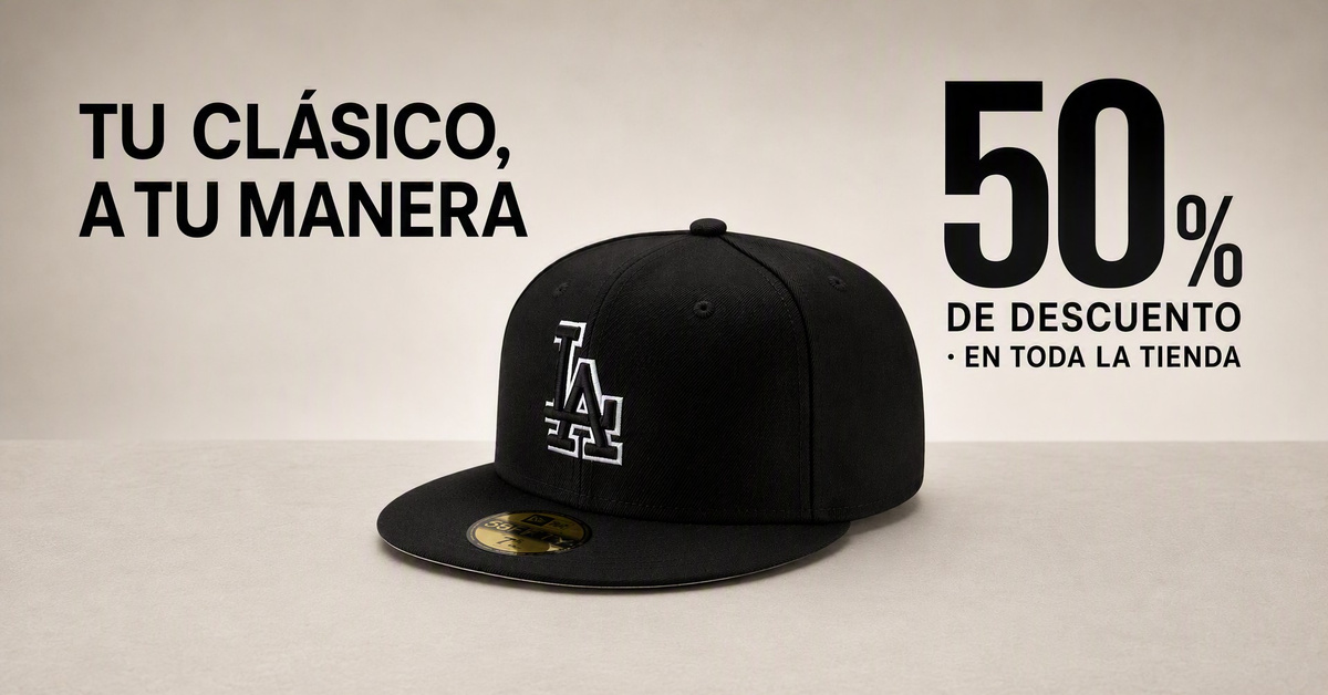 Vista horizontal de la gorra negra
